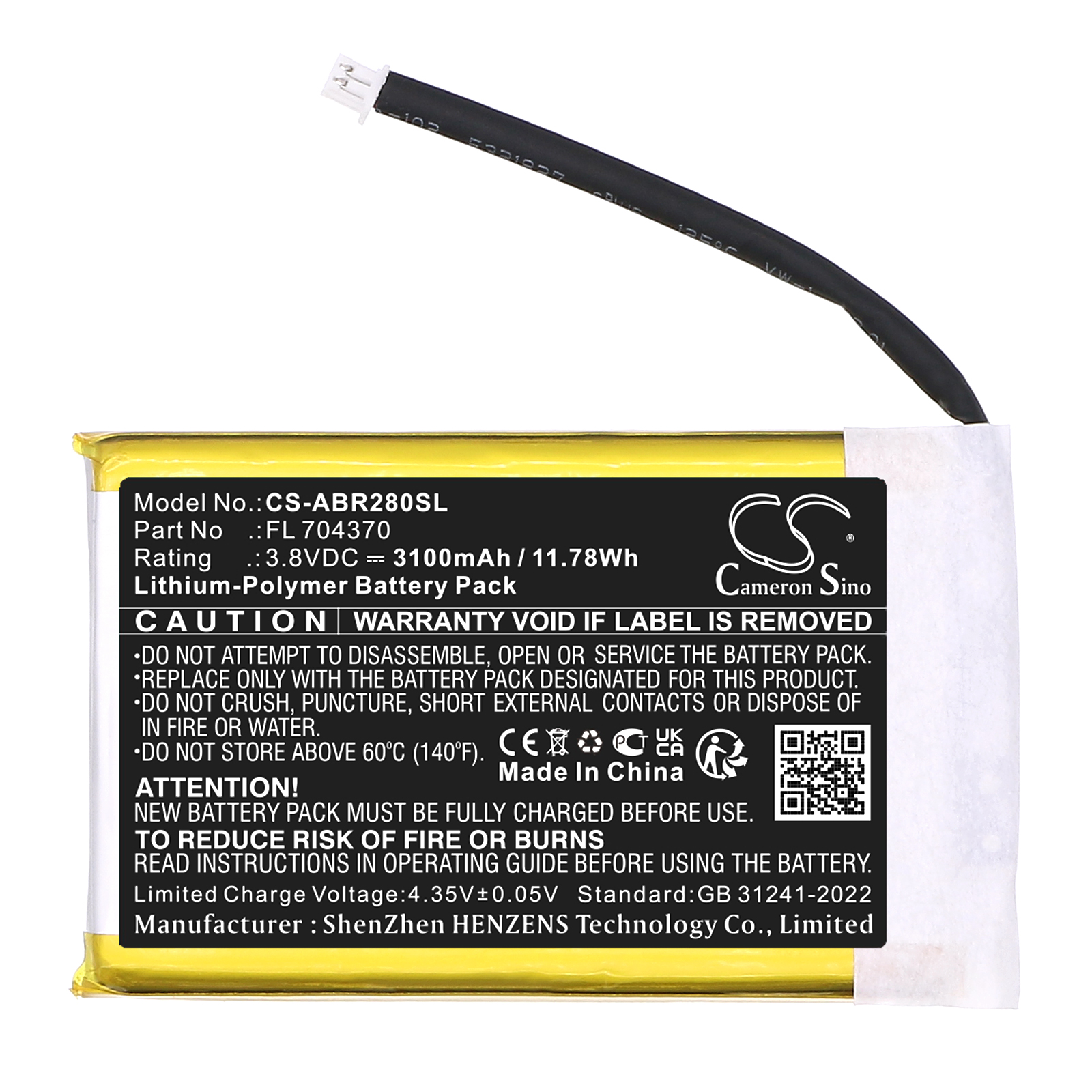 Anbernic Pocket RG28XX Battery (3100mah) FL 704370