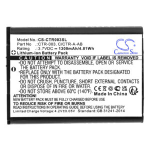 3DS Battery (1300mah) CTR-003 (O3DS, O2DS, N2DSXL)